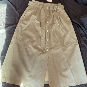 Faux leather midi skirt